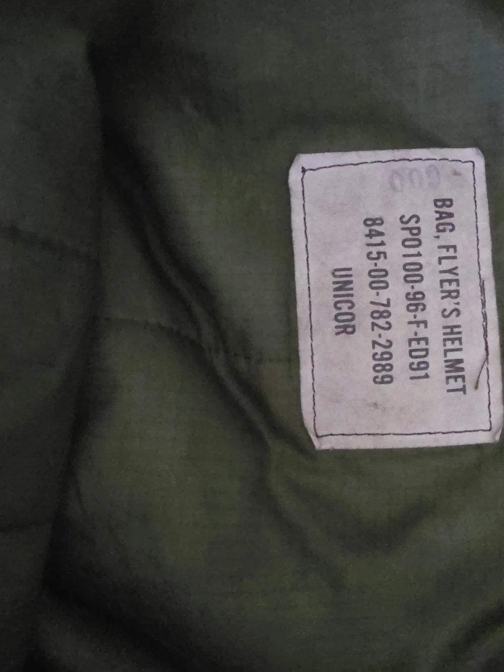 U.S. Army Olive Green Flyers Helmet Bag